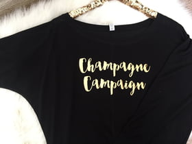 Bachelorette Party Shirts Champagne Campaign Long Sleeve Wide Neck Tee