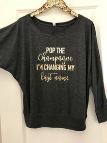 Bachelorette Party Shirts POP THE Champagne Long Sleeve Tee