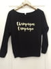 Champagne Campaign Long Sleeve Wide Neck Tee