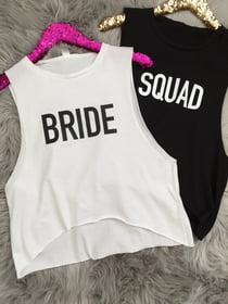 Cropped Tanks BRIDE and SQUAD Cropped Muscle Tank