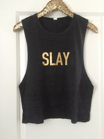 Cropped Tanks SLAY Cropped Muscle Tank